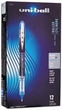 (3 Pack Value Bundle) SAN69021 Vision Elite Roller Ball Stick Waterproof Pen, Blue Ink, Super Fine