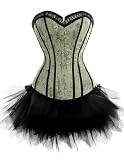 3 FÜR 2 ANGEBOT! - Viktorianisch grünes Korsett mit Tutu (A3034+S013)