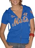New York Mets Women's Crystallized French Terry Short Sleeve Hoodie