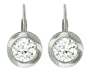 Platinum Plated Sterling Silver Round Bezel-Set Cubic Zirconia Earrings (6.5mm)