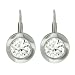 Platinum Plated Sterling Silver Round Bezel-Set Cubic Zirconia Earrings (6.5mm)