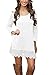 Our Precious Women's Casual Long Sleeve Lace Hem A-Line Shirt Dress Tunic Tops Navy L