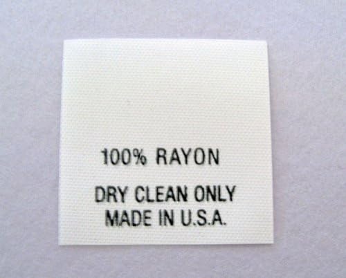 100% Rayon Dry Clean Only Made in USA Care Tags #2 (Qty 100)