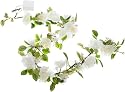 Wilton Lighted White Rose Garland