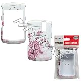 Pruple Spring Flowers White Design Snap-On Cover Hard Case Cell Phone Protector for Motion BlackBerry Curve 8330