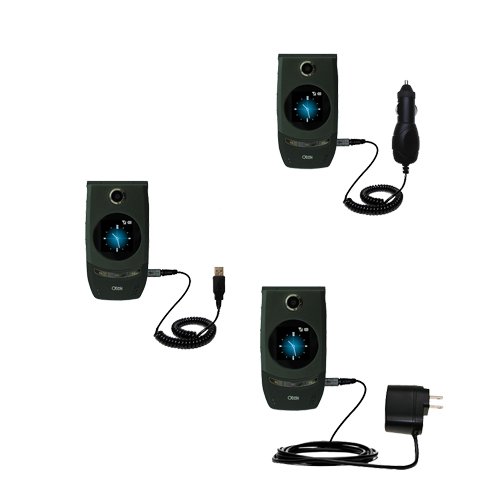  USB cable with Car and Wall Charger Deluxe Kit for the HTC StarTrek / Star Trek - uses Gomadic TipExchange Technology