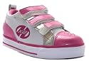 Heelys Girls Sparkler Metallic White/pink/silver Velcro Two Wheel Trainers