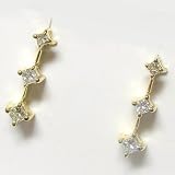 14K Yellow Gold Princess Cut Diamond Earrings - 0.50 Ct.