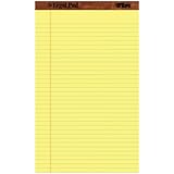 TOPS The Legal Pad Legal Pad, 8-1/2 x 14 Inches, Perforated, Canary, Legal/Wide Rule, 50 Sheets/Pad, 12 Pads/Pack (7572)