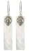 Sterling Silver Bali Mother-of-Pearl Rectangle Drop Earrings