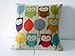 Decorbox Cotton Linen Square Throw Pillow Case Decorative Cushion Cover Pillowcase Cartoon Cute Owls and Trees 18 