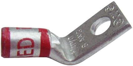 Huya UL Listed DA0814F-260 One Hole Code Conductor Standard Barrel Copper Compression Terminal, #8 AWG, #8 Weld, 37/24, #6 Solid Conductor, 1/4" Stud Hole Size (Price For: Pack of 500)