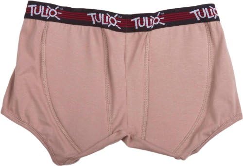 Tulio UPB01-Mens Padded Butt Boxer Underwear with Dart Pouch-Nude-Large