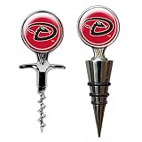 MLB Arizona Diamondbacks Stainless Steel Cork Screw and Wine Bottle Topper Set