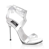 CHIC-14 Spike Angel, White Satin/Clear-Size 6