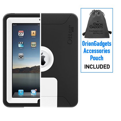 OtterBox Defender Case for Apple iPad (Black / White) (Includes OrionGadgets Accessories Pouch)