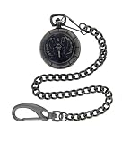 Nemesis Death Rider Gunmetal Pocket Watch with Chain