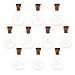 10 Pieces Mini Glass Bottle Cute Jars Vials with Cork Wish Bottle Glass Vial Pendant (Flat Round)