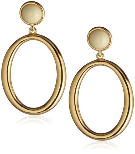 Trina Turk Athena Ivory And Gold Plated Hoop Earrings