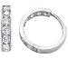 14k White Gold Classic Round Hoop Huggie Earrings New