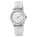Lucky Brand Women S 161227WTWT ilver-Tone Round White Dial and White Rubber Strap Watch
