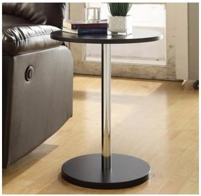 Round Pedestal Side Table Black Modern