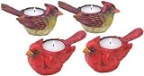 Ste of 4 Birds Cardinal Tealight Candle Holders