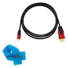 GTMax 6FT Gold Plated Micro-HDMI Cable for Acer Iconia A500; Asus PadFone(Station); Coby Kyros MID7026; Motorola Droid X/X2, Droid Bionic XT865/XT875; Samsung Galaxy S Lightray 4G / SCH-R940; FujiFilm FinePix XP150; Olympus TG-1 iHS, and Other Tablet /CellPhone/Camera with *Cable Tie*