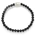 Satya Jewelry Men?s Endurance And Silver Peace Onyx Stretch Bracelet