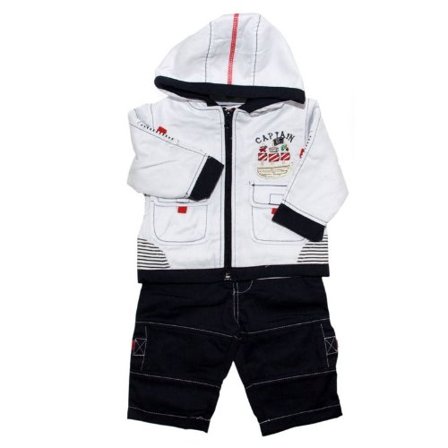 Baby Sommerjacke mit T-Shirt und Hose für Jungen (weiße Seemann Jacke, 3-teiliges Set) (12-18 Monate) (weiß) Baby Sommerjacke mit T-Shirt und Hose für Jungen (weiße Seemann Jacke, 3-teiliges Set) (12-18 Monate) (weiß)