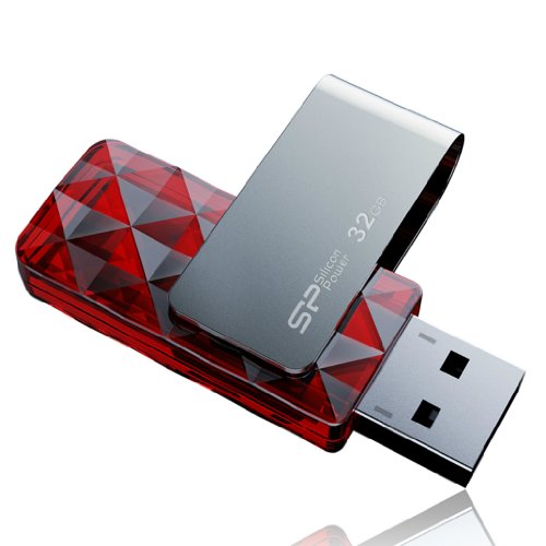 Silicon Power 32GB Ultima U30 USB 2.0 Swivel Flash Drive - Red (SP032GBUF2U30V1R)