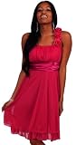 Sleeveless Floral Empire Waist Formal Prom Evening Party Sheer Knee Length Dress