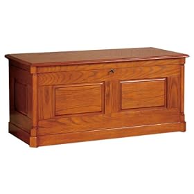 Large Oak Finish Cedar Chest with Lock and Key by The Furniture Cove