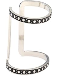 Belle Noel Enamel and Silver Discs with Cut Out Cuff Bracelet