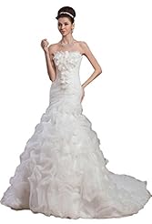 Dropped   Waistline Organza Mermaid  Dress