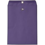 JAM Paper&reg; Open End Catalog Clasp Paper Envelope - 9 x 12 in - Violet - 10 envelopes per pack