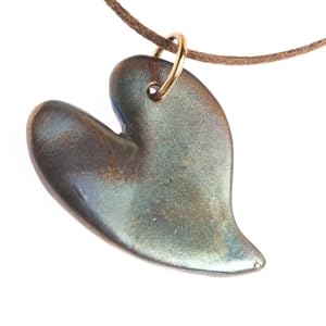 Lovebird Iridescent Pendant Necklace on Adjustable Natural Fiber Cord