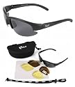 Catch Pro Polarised Professional Fishing Sunglasses with Interchangeable Lenses, Case & Strap - Black