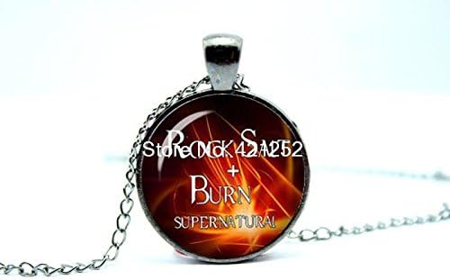 Pretty Lee 2015 Fashion Supernatural Necklace Rock Salt And Burn Dean Winchester Sam Winchester Glass Photo Cabochon Necklace Christmas gift