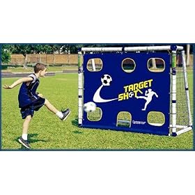Garden Football Game set with large 6ft goal net, ball, target & rebound nets