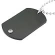 Stainless Steel Dog Tag Pendant with Diamond-Accent, 22''