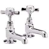 Chrome Bathroom Cross Traditional Basin Taps