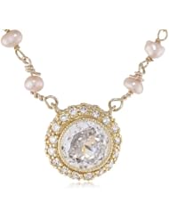 Freida Rothman Belargo Jewelry Classic Solitaire on Beaded Chain Pendant Necklace, 16"