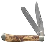 Schrade 94OTW Gunstock Trapper 2 Blade- 3 7/8 with Desert Iron Wood Handle