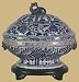 Asian Furniture & D&eacute;cor - 12" Chinese Porcelain B & W Oval Lidded Oriental Jar / Bowl w/ Stand