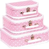 Pale Pink Spotty Suitcases - Color: Pink