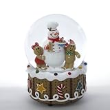 MUSICAL CHEF SNOWMAN WITH GINGERBREAD BOY & GIRL WATERGLOBE: