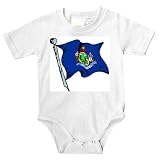 Onesie with Maine, state, flag