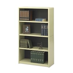 Safco Products 7172SA 4 Shelf Bookcase, 31-3/4 in.x13-1/2 in.x54 in., Sand
