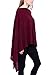 Modern Kiwi Solid Long Knit Asymmetric Wrap Poncho Topper Burgundy One Size